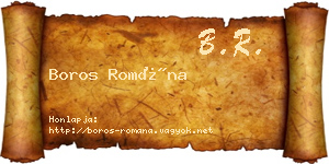 Boros Romána névjegykártya